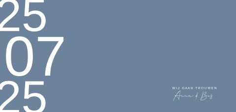 Trouwkaart met jullie trouwdatum in de hoofdrol