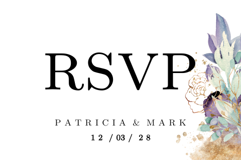 Pastel watercolor rsvp kaartje bij trouwkaart