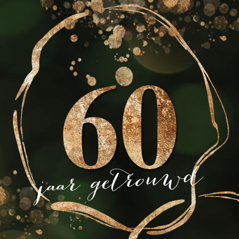 Uitnodiging 60 jubileum groen goud look spetters