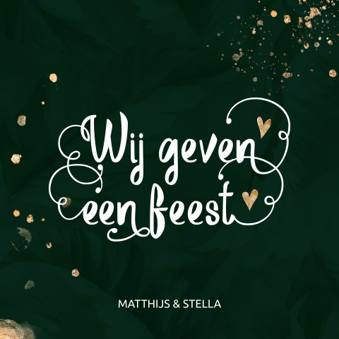 40 jaar getrouwd uitnodiging met groen en sierletters