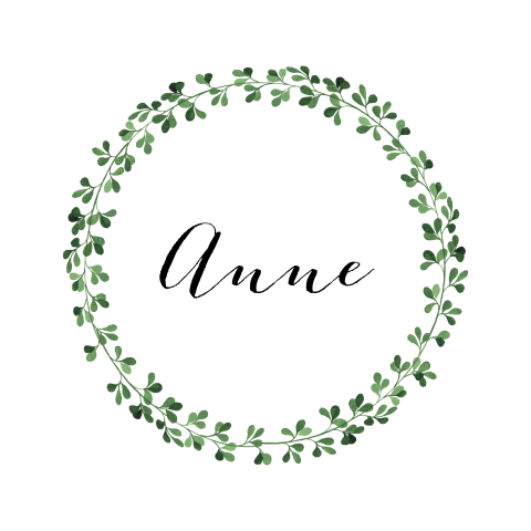 Botanisch naamkaartje met bladgroen krans