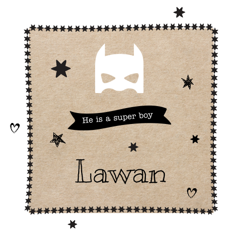 Uniek adoptiekaartje jongen met kraft en masker