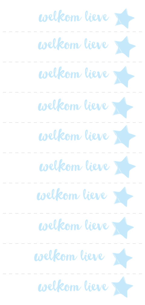 DIY labeltje jongen blauw met ster zelf maken