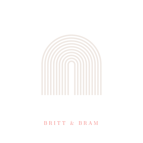 Trouwkaart met retro design regenboog