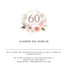 60 jaar getrouwd uitnodiging diner goud confetti en handlettering