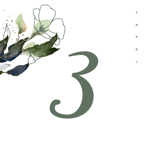 Watercolor greenery blad trouwen tafelnummer