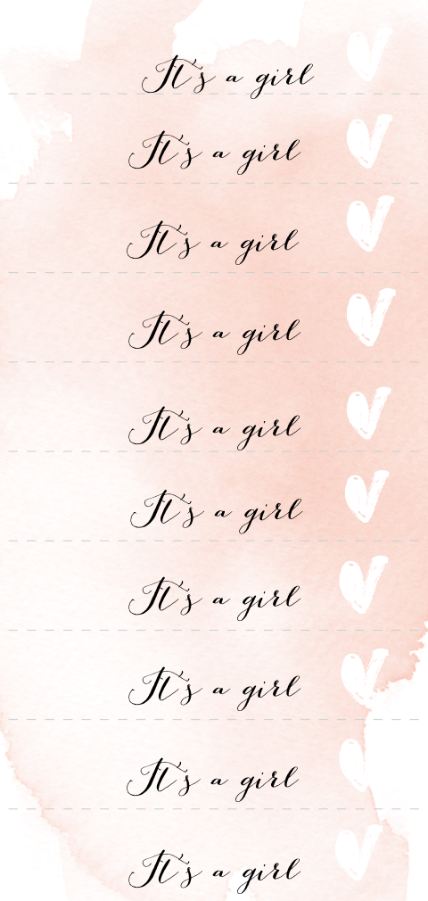 DIY labeltje watercolor meisje los bij geboortekaartje zelf maken