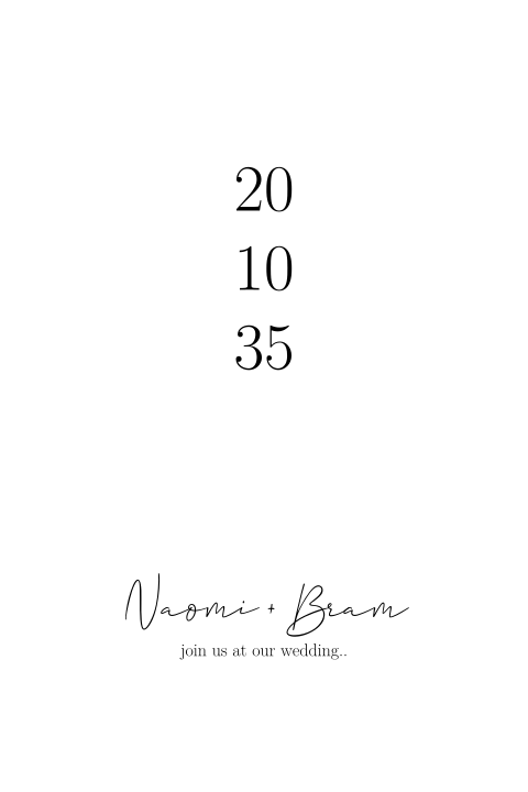 Trouwkaart met minimalistisch design en icoontjes