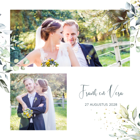 Eucalyptus greenery trouw bedankkaart foto's bladgroen