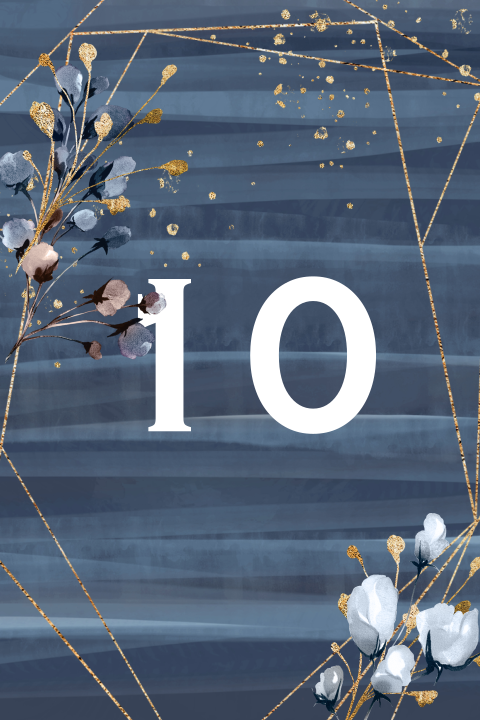 Tafelnummer kaart donkerblauw navy blue staand