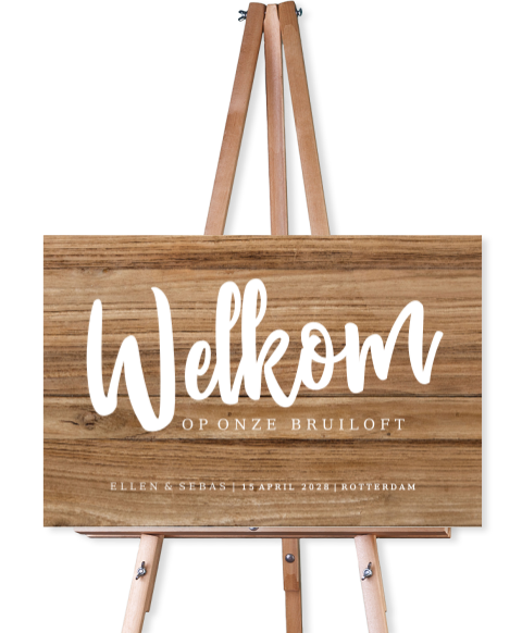 Welkomstbord met hout look zelf maken