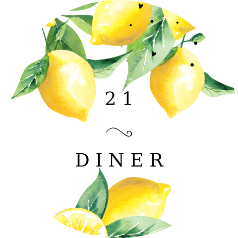 Sluitzegel met citroenen en blaadjes