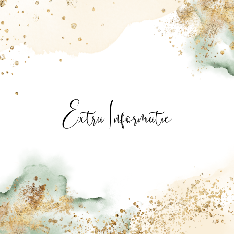 Inleg kaartje groen aquarel en goudglitter look