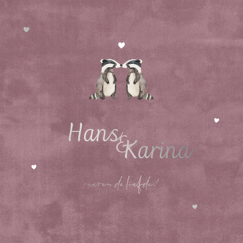 Jubileum uitnodiging vrolijk met liefdes wasbeertjes en velvet