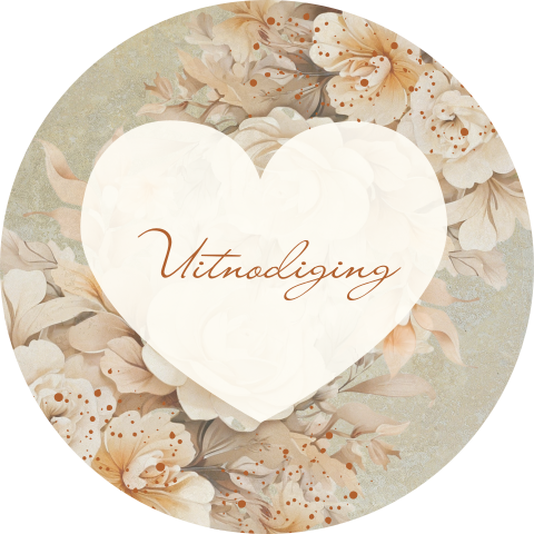Sluitzegel uitnodiging met hart en bloemen