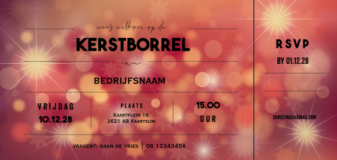 Ticket uitnodiging kerstborrel