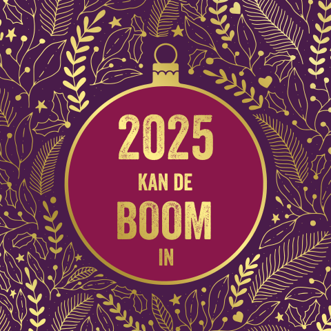 Kerstkaart 2025 kan de boom in