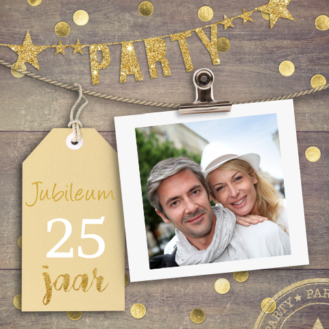 Uitnodiging jubileumfeest 25 jaar getrouwd foto
