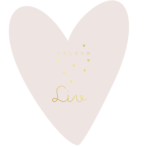 Geboortekaartje meisje in de vorm van een hartje 