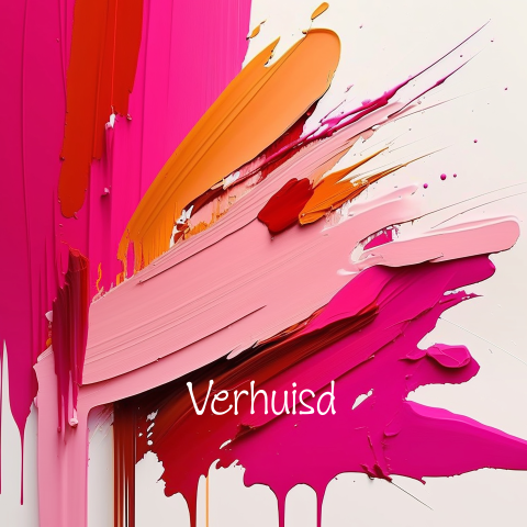 Verhuiskaart verfstreken rood roze oranje