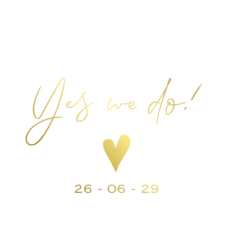 Label voor aan een trouwkaart yes we do