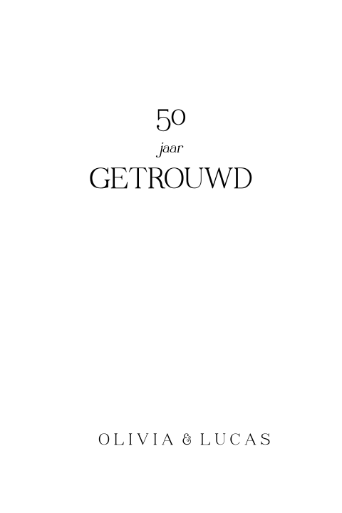 Minimalistische clean jubileum uitnodiging 50 jaar getrouwd