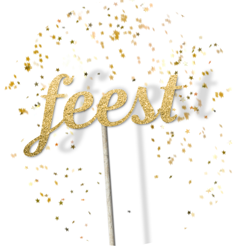 Sluitzegel met confetti en feest op een stokje