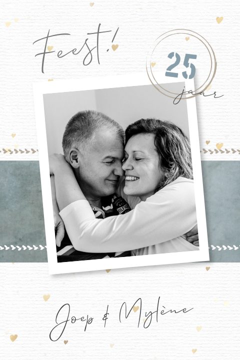Super mooie uitnodiging voor 25 jarig huwelijk met foto