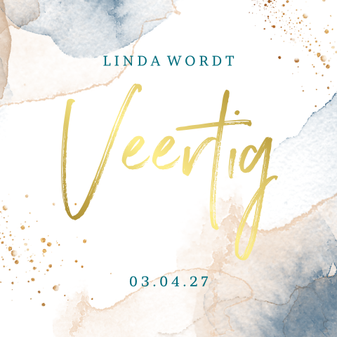 Uitnodiging voor een 40e verjaardag modern met waterverf