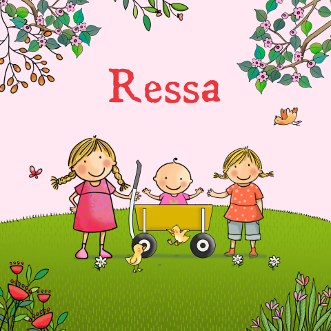 Kleurrijk geboortekaartje 3e kindje voor een zusje