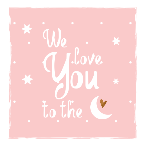 Meisjes geboortekaartje love you to the moon
