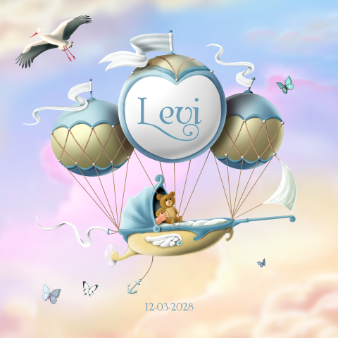 Bijzonder geboortekaartje jongen sprookjes dromerig