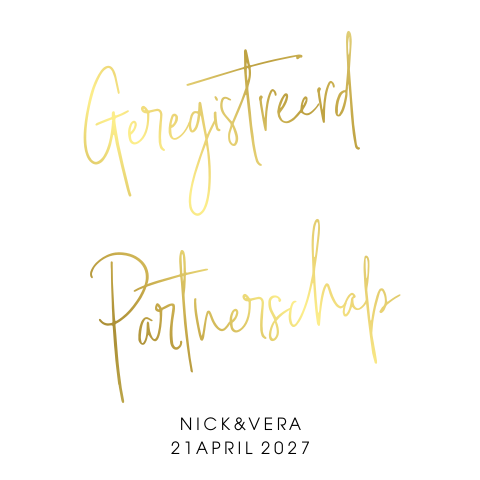 Goudfolie uitnodiging Partnerschap uitnodigingskaart