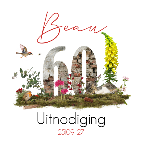 Uitnodiging 60e verjaardag natuur bos bloemen