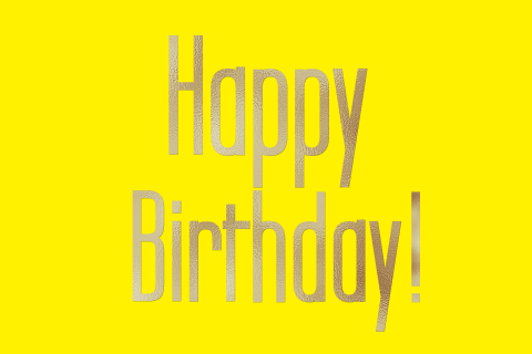 Wenskaart happy birthday goud look letters