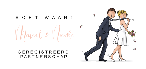 Geregistreerd Partnerschap grappige uitnodiging met bruidspaar
