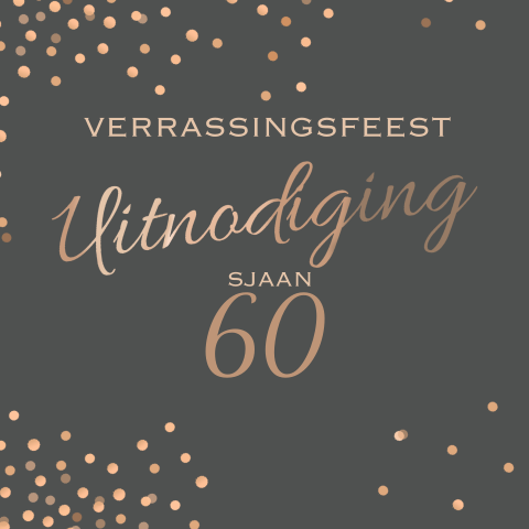 60 verjaardag verrassingsfeest kaart koper 