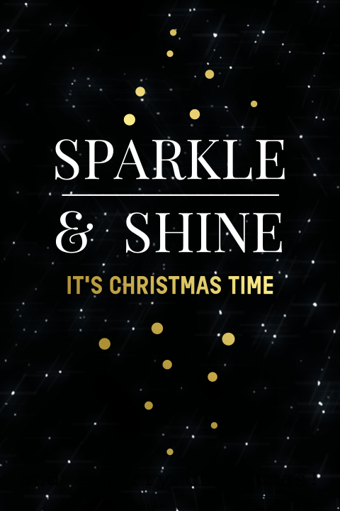 Luxe kerstkaart sparkle and shine met goud