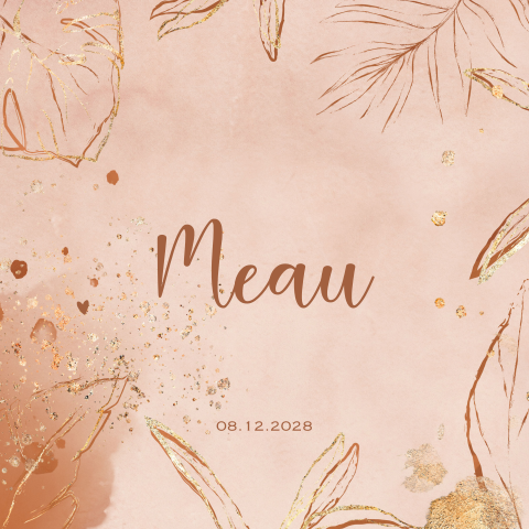 Geboortekaartje meisje waterverf blad