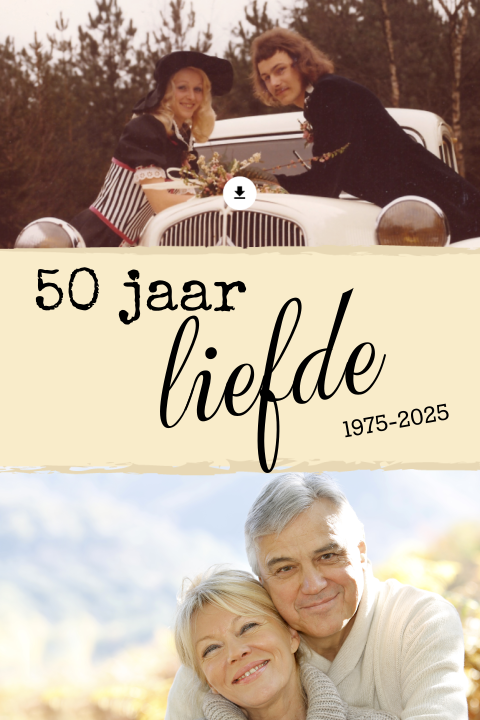 Huwelijksjubileum uitnodiging feest 50 jaar getrouwd