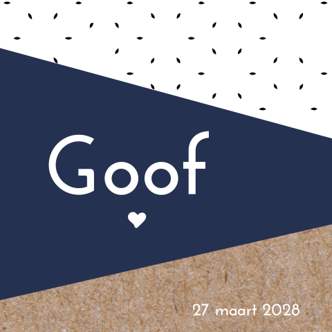 Geometrisch geboortekaartje strak kraft jongen