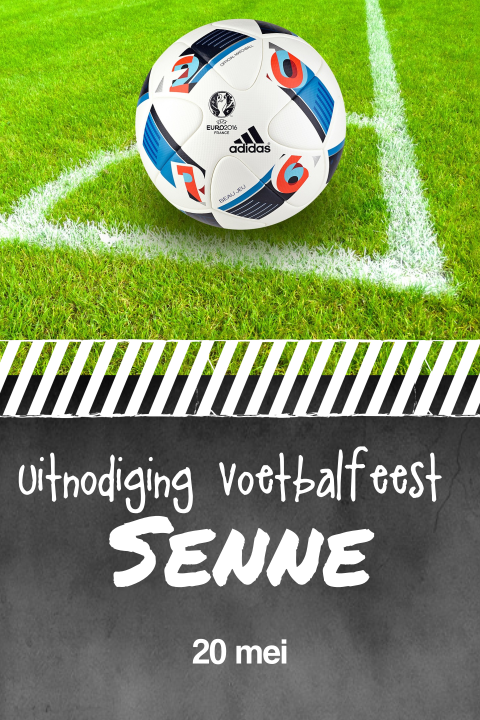 Uitnodiging kinderfeestje voor een voetbal wedstrijd