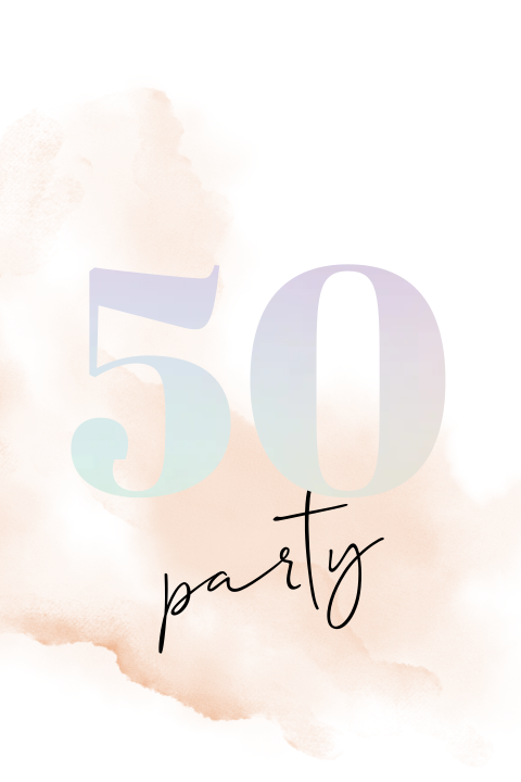Trendy uitnodiging voor een 50ste verjaardag