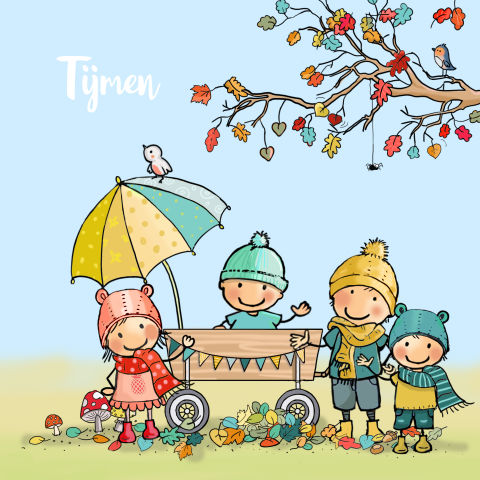 Herfst geboortekaartje babyjongen 4e kindje