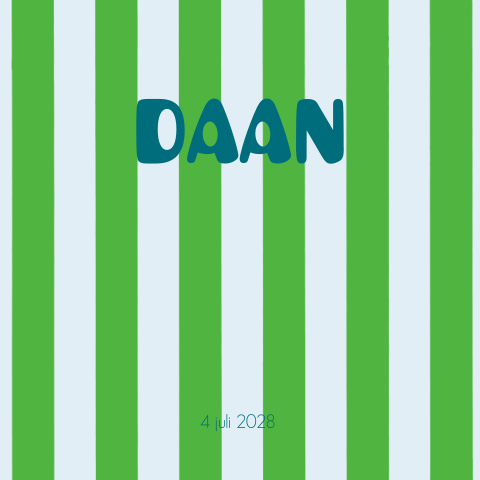 Geboortekaartje jongen met strepen in felle kleur