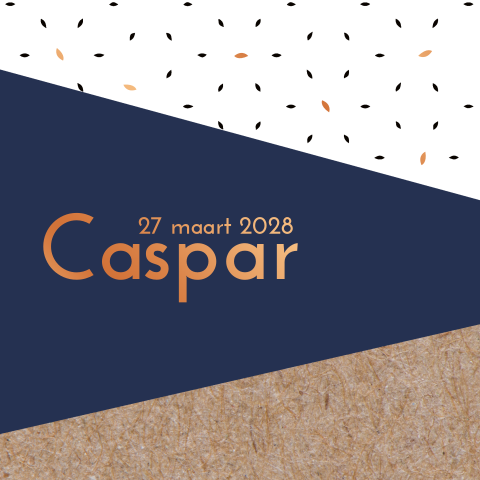 Geometrisch jongen geboortekaartje kraft koperfolie