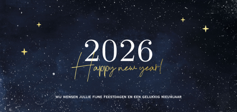 Zakelijke kerstkaart nieuwjaarskaart met sterrenhemel