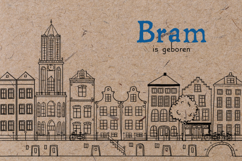 Geboortekaartje Utrecht thema voor een jongen
