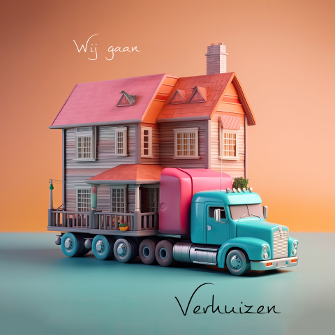 Verhuiskaart DROOMHUIS op TRUCK enkel