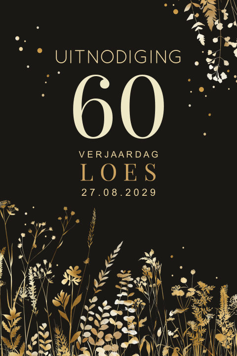 60 jaar verjaardag feestelijk met goudlook takjes